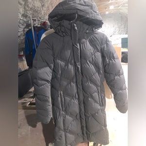 North face gray size S long parka